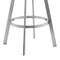 Armen Living Roman 26" Gray Faux Leather and Brushed Stainless Steel Swivel Bar Stool LCRMBABSGR26 - alternate 6
